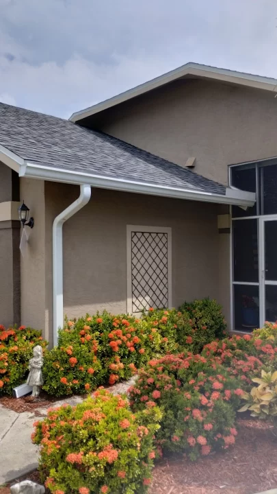 White Seamless Gutters in Cape Coral